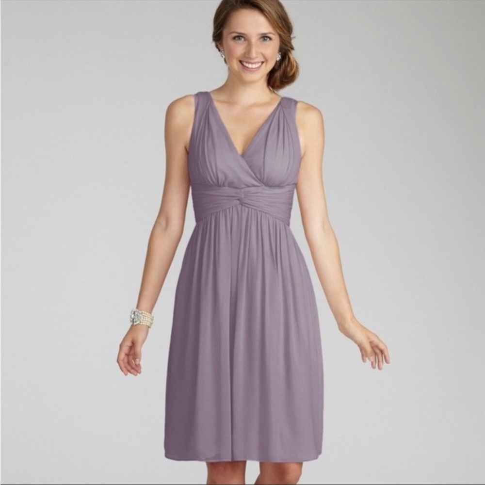 NWT Donna Morgan Lilac Silk Twist front gown - Picture 7 of 8